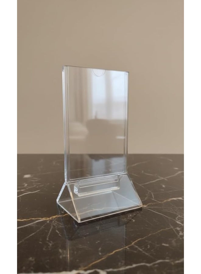 ستاند عرض أكريليك شفاف مقاس 12 × 6 سم – حامل قائمة أسعار أو منيو – مناسب للكافيهات والمطاعم والمكاتب – تصميم أنيق وسهل الاستخدام - Image 1